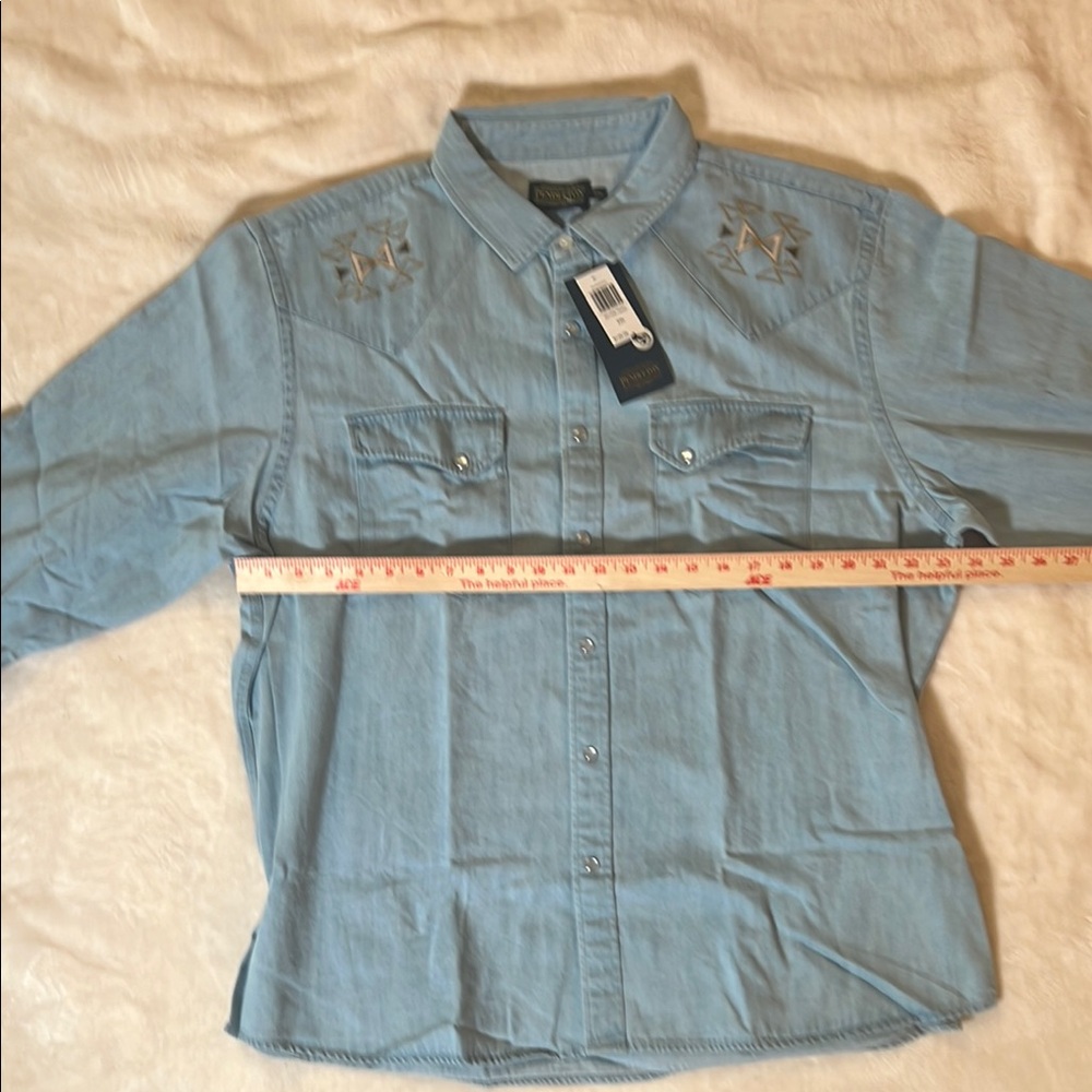 Pendleton Men’s Light Blue Western Shirt Size 2XL NWT - Picture 5 of 15
